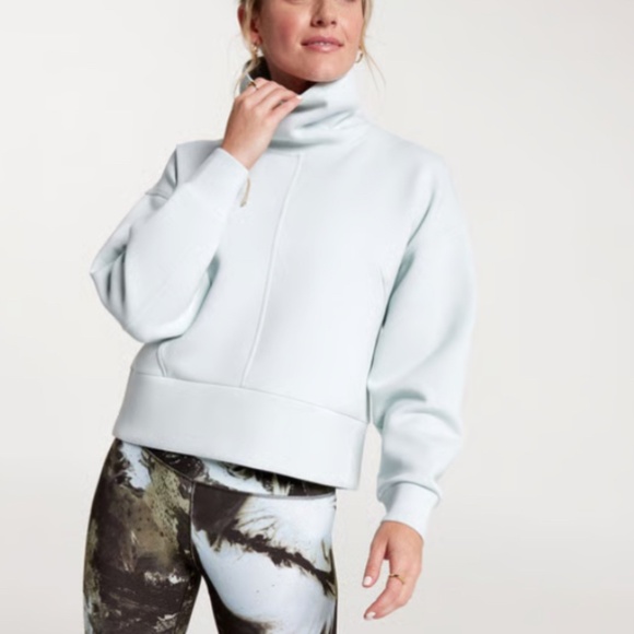 CALIA SOFT SCUBA FUNNEL NECK SWEATSHIRT Oversized, calming green S NEW w/ot - Picture 1 of 5